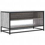 vidaXL Meuble TV sonoma gris 91x40x46 cm bois d'ingénierie et métal