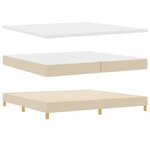 vidaXL Lit à ressort LED avec bandes LED Crème 200 x 200 cm tissu