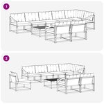 vidaXL Ensemble de canapés d'extérieur 9 pc Blanc et crème