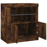 vidaXL Buffet avec lumières LED chêne fumé 60 5x37x67 cm