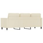 vidaXL Canapé à 3 places Crème 180 cm Similicuir