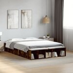 vidaXL Cadre de lit sans matelas chêne fumé 140x190 cm