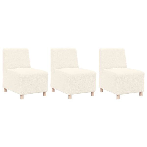 vidaXL Unité de Sofa Modulaire Sans Accoudoirs 3 Pièces Crème