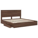 vidaXL Lit de Rangement Chêne brun 200 x 200 cm Bois d'ingénierie
