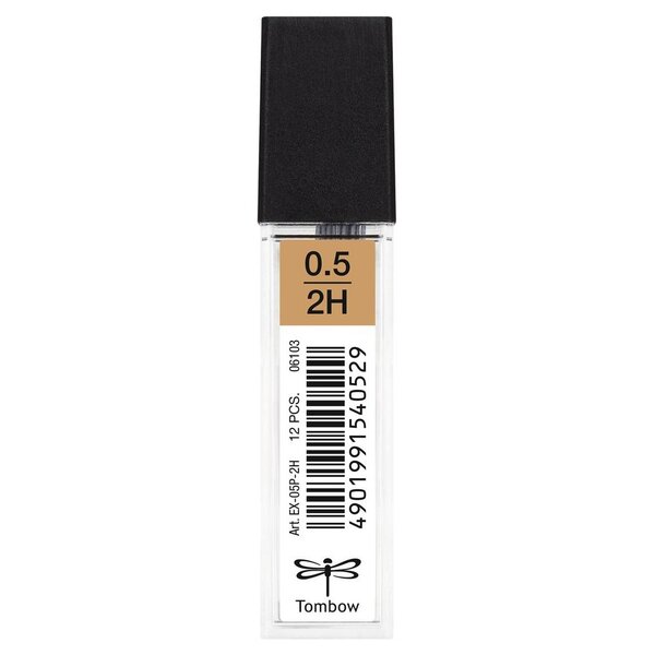 Etui de 12 mines pour porte-mine pointe calibrée 0 5 mm dureté 2h tombow