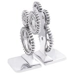 Serre-livres vidaXL 2 Pièces Argent 10x10x22 cm Aluminium Cog
