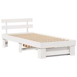 vidaXL Cadre de lit avec tiroir Blanc 100 x 200 cm Bois massif en pin