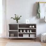 vidaXL Armoire à chaussures Gris béton 102x36x60 cm Bois d'ingénierie