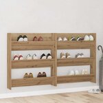 vidaXL Cabinets à chaussures muraux chêne artisanal Bois d'ingénierie