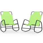 vidaXL Chaises longues à bascule lot de 2 vert acier et textilène