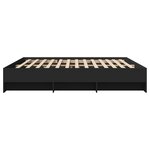 vidaXL Cadre de lit sans matelas noir 200x200 cm bois d'ingénierie