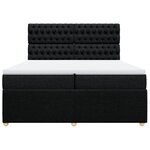 vidaXL Sommier à lattes de lit avec matelas Noir 200x200 cm Tissu