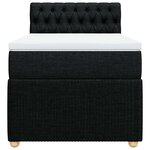 vidaXL Sommier à lattes de lit avec matelas Noir 90x190 cm Tissu