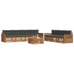 vidaXL Ensemble de canapés d'extérieur 8 pc Naturel et Anthracite