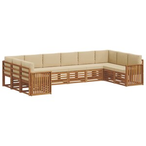 vidaXL Ensemble de canapés d'extérieur 10 pc Naturel et Beige