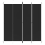 vidaXL Cloison de séparation 4 panneaux Noir 200x220 cm Tissu