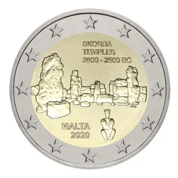 2 euros commémorative Malte 2020 UNC - Temples de Skorba.