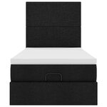 vidaXL Cadre de lit ottoman avec matelas noir 90x190 cm tissu