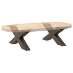 vidaXL Pieds de table basse en forme de X  2 pièces  acier naturel  70 x (42-43) cm