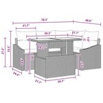 vidaXL Ensemble de canapé de jardin avec coussin 5 Pièces Gris et marine