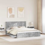 vidaXL Cadre de lit Gris béton 180 x 200 cm Bois Ingénierie