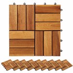 vidaXL Carreau de terrasse 20 Pièces Marron 30 x 30 cm Bois d'acacia