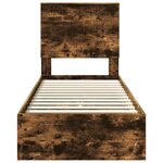 vidaXL Lit de Rangement Chêne fumé 75 x 190 cm Bois d'ingénierie