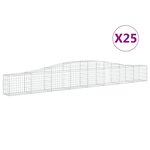vidaXL Paniers à gabions arqués 25 Pièces 400x30x40/60 cm Fer galvanisé