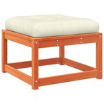 vidaXL Salon de jardin 5 Pièces avec coussins cire marron bois pin massif