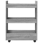 vidaXL Chariot de rangement étroit 3 niveaux sonoma gris
