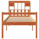 vidaXL Lit bibliothèque sans matelas cire marron 75x190 cm pin massif
