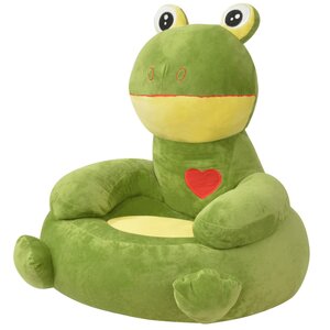 vidaXL Chaise pour enfants en peluche Grenouille Verte