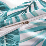 vidaXL Parure de lit housse de couette feuilles vert 140x200/60x70 cm