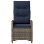 vidaXL Chaise de jardin inclinable Gris et bleu marine polyrotin