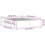 vidaXL Cadre de lit avec tiroirs sans matelas sonoma gris 150x200 cm