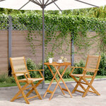vidaXL Ensemble de bistro 3 Pièces beige polypropylène et bois massif