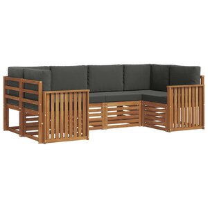 vidaXL Ensemble de canapés d'extérieur 6 pc Naturel et Anthracite