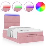 vidaXL Cadre de lit ottoman avec matelas rose 120x190 cm velours