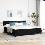 vidaXL Lit à ressort avec matelas et lumière LED noire 200x200 cm tissu