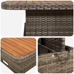 vidaXL Ensembles de meubles 4 Pièces Gris et bleu marine Rotin PE