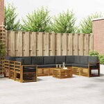 vidaXL Ensemble de canapés d'extérieur 11 Pièces Naturel et Anthracite