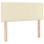 vidaXL Sommier tapissier et matelas et LED Crème 100x200 cm Similicuir
