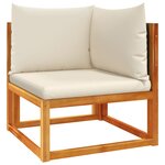 vidaXL Salon de jardin avec coussins 7 Pièces bois massif d'acacia