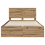 vidaXL Cadre de lit Chêne artisan 150 x 200 cm Bois de pin massif