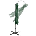vidaXL Parasol de jardin en porte-à-faux et mât et lumières LED vert