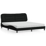 vidaXL Lit avec matelas Hvar noir 180x200 cm tissu