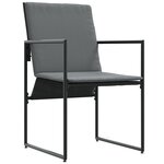 vidaXL Set de 4 fauteuils de jardin noirs avec coussins