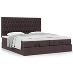 VidaXL Cadre de lit ottoman avec matelas marron foncé 200x200 cm tissu