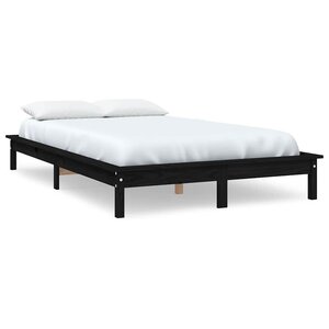 vidaXL Cadre de lit sans matelas noir 120x200 cm bois massif