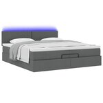 VidaXL Cadre de lit ottoman avec matelas gris foncé 200x200cm tissu